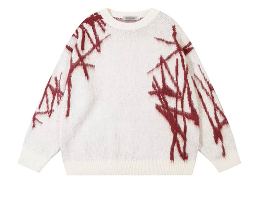 scribbled mohair sweater